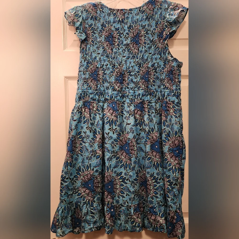 Anthropologie Peregrine Mini Dress • Blue Flutter Sleeves • Sexy V-Neck • XL - Picture 7 of 10